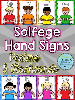 Preview of Solfege Hand Sign Kids {Posters and Flashcards}