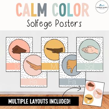 Preview of Solfege Hand Sign Posters- Calm Colors