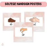 Solfege Hand Sign Posters (Cute, Pink, Abstract, Watercolor)