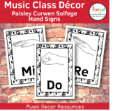 Solfege Hand Sign Posters - Paisley Background