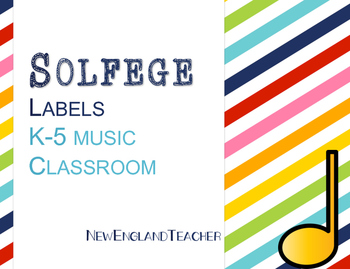 Preview of Solfege Labels for Elementary Music Classroom Decor or Bulletin Board Stripes
