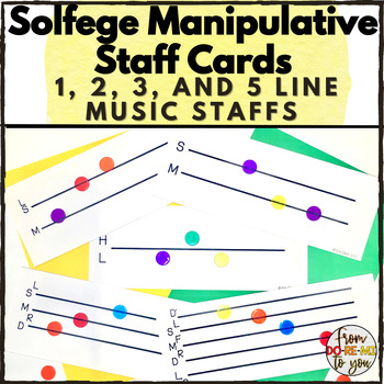 Preview of Solfege Manipulative Staff Cards | 1, 2, 3, and 5 Line Staff