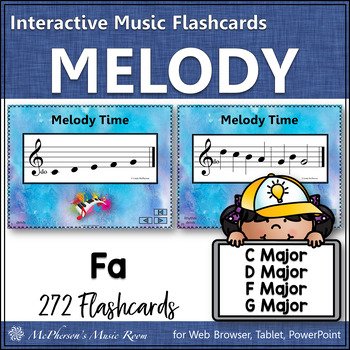 Preview of Solfege | Melody Flashcards Fa Interactive Music Flash Cards