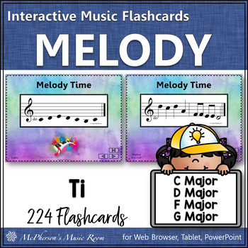 Preview of Solfege | Melody Flashcards Ti Interactive Music Flash Cards