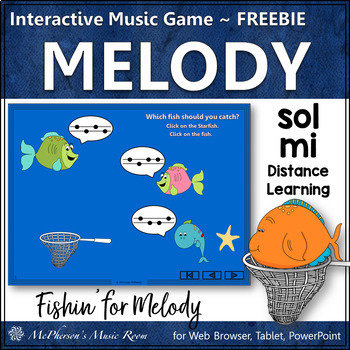Preview of Solfege Music Game Sol Mi Interactive Melody Game FREEBIE {Fishin'}