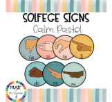 Solfege Posters with Curwen Hand Signs- Calm Pastel