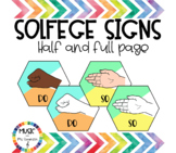 Solfege Posters with Curwen Hand Signs- Color Block Hexagons