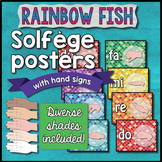 Solfege Posters with Hand Signs - Rainbow Fish Theme