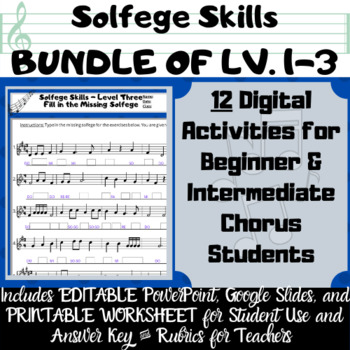 Preview of 12 Digital Middle School Solfege Activities for Review and Assessment