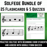 Solfege Flashcards and Quiz in C, D, F, and G Major for Mi
