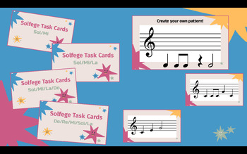 Preview of Solfege Task Cards (Bundle)