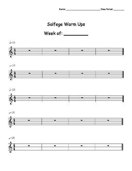 Solfege Warm Up for Singing- Key of C Major Sheet Music