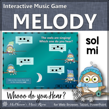 Preview of Solfege | Winter Music Activity | Sol Mi Interactive Melody Game {Whooo}