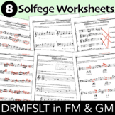 Solfege Worksheets - DRMFSLTD in keys F major & G major