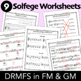 Solfege Worksheets - DRMFS in keys F major & G major