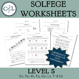 Solfege Worksheets: Level 5 (Set 1) - Do, Re, Mi, Fa, Sol,