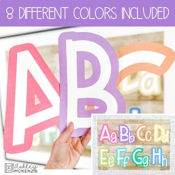 Solid Color Schemes Primary Font A-Z Bulletin Board Letters Bundle,  Punctuation, and Numbers, Easy Back to School Classroom Decorations 