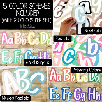 Muted Pastel Primary Font A-Z Bulletin Board Letters, Punctuation, and  Numbers
