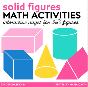 Preview of 3D Shapes and Solid Figures Activities - Kindergarten Differentiated Math Pages