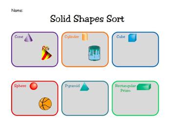 Preview of Solid Geometric Shapes Powerpoint Sort Assessment Tool