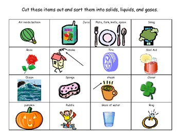 Solid, Liquid, Gas Sort by TeachingWith2Littles18 | TpT