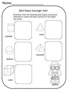 Solid Shape Scavenger Hunt by Anchored in Learning | TpT