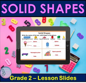 Preview of Solid Shapes Faces, edges, and vertices | PowerPoint Lesson Slides for 2nd Grade