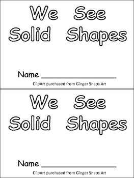 Preview of Solid Shapes Kindergarten Emergent Reader- 3-d shapes and color words