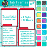 Solid Tab Frame Clipart: 68 Rainbow Planner Divider Conten