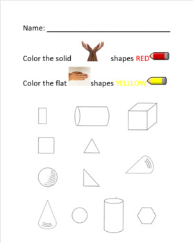 Preview of Solid or Flat Shape Worksheet