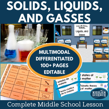 Preview of Solids Liquids and Gases Complete 5E Lesson Plan
