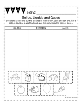 Solids, Liquids and Gases Sort FREEBIE by Mi Salon de Kinder | TpT