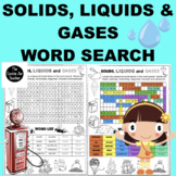 Solids Liquids and Gases Word Search | States of Matter | Science