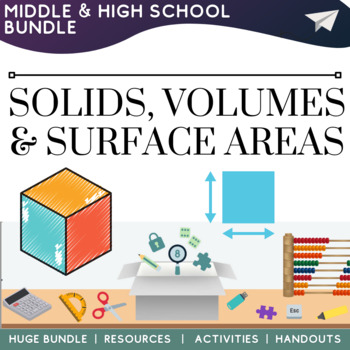Preview of Solids Volume and Surface areas  Resources Activities