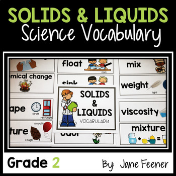Solids and Liquid vocabulary grade 2 Science by Jane Feener | TpT