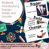 Solids and Liquids Science Vocabulary Cards