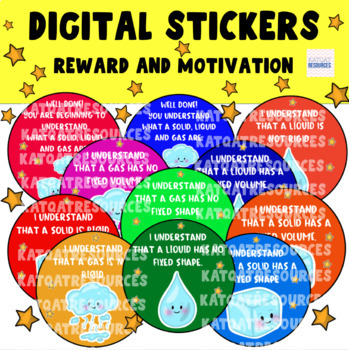 Preview of Solids, liquids and gases - Science - Digital Stickers Google Seesaw