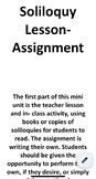 Soliloquy Lesson-Assignment