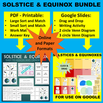 Preview of Solstice and Equinox Sort & Match Activity - Google & Paper Combo Bundle