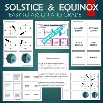 Preview of Solstices & Equinoxes (March, June, December) Sort and Match STATIONS Activity