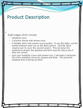 Solubility Curves (Solutions) Chemistry by Rita Curtis | TPT