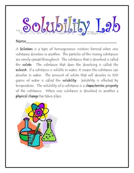 lab solubility assignment