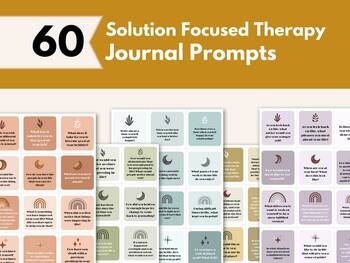Preview of Solution Focused Brief Therapy, Journal Prompts, Scaling & Miracle Questions