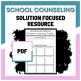 Solution Focused Problem Solving Worksheet Table - Black & White