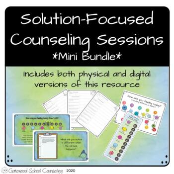 Preview of Solution Focused School Counseling Sessions Mini Bundle - Virtual & Physical