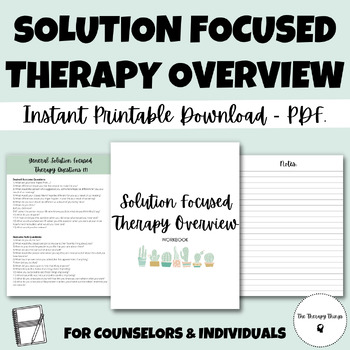 Preview of Solution Focused Therapy Overview Workbook