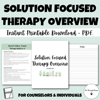 Solution Focused Therapy Overview Workbook By The Therapy Things