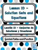 Solution Sets and Equations Notes & Practice for ELLs | EN