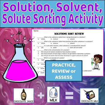 Solution, Solvent, Solute Sort: Practice, Assess Station review