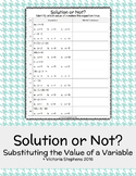 Solution or Not? Substituting the Value of a Variable